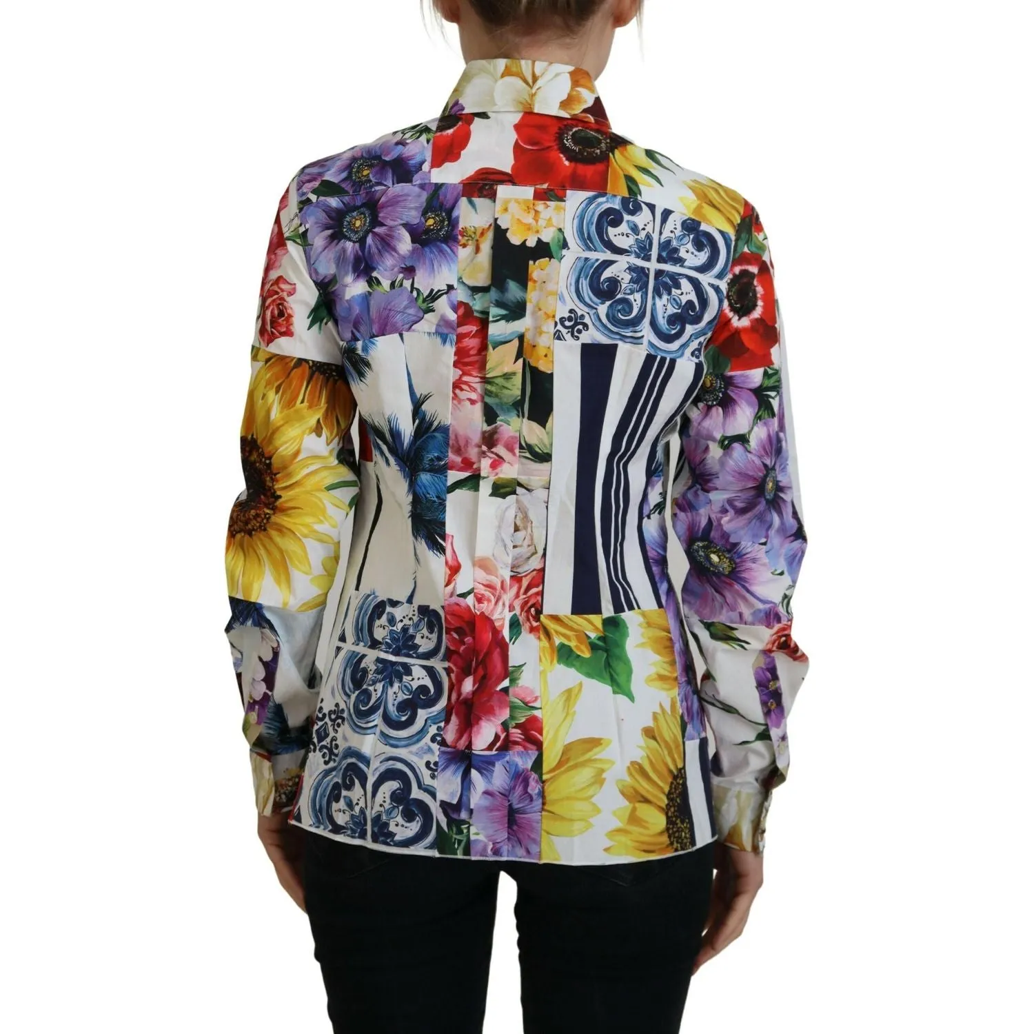 Dolce & Gabbana Elegant Floral Cotton Long Sleeve Top