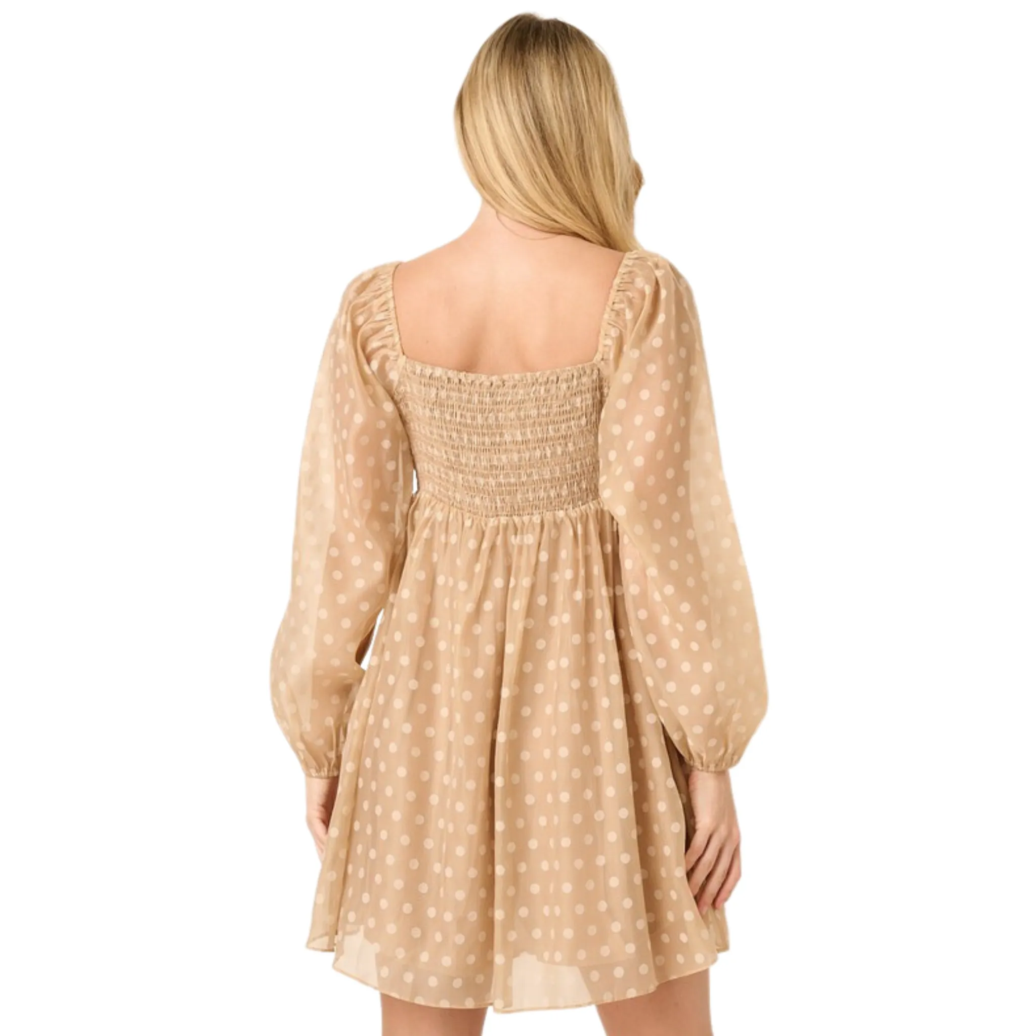 Dot Jacquard Babydoll Dress