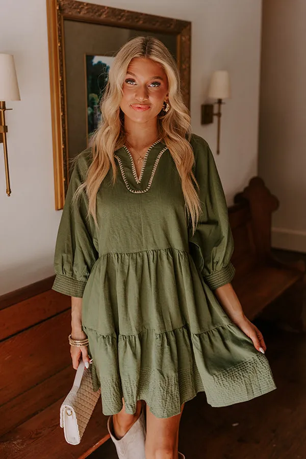 Dreamy Moment Mini Dress in Olive