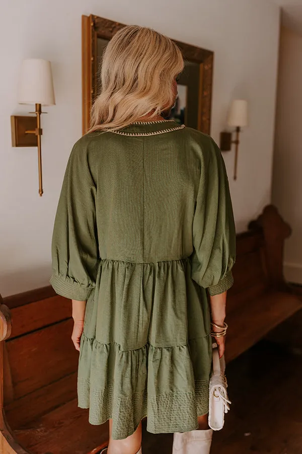 Dreamy Moment Mini Dress in Olive