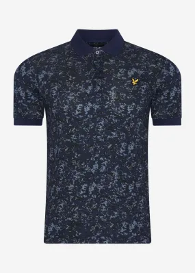 Earth camo polo shirt - dark navy