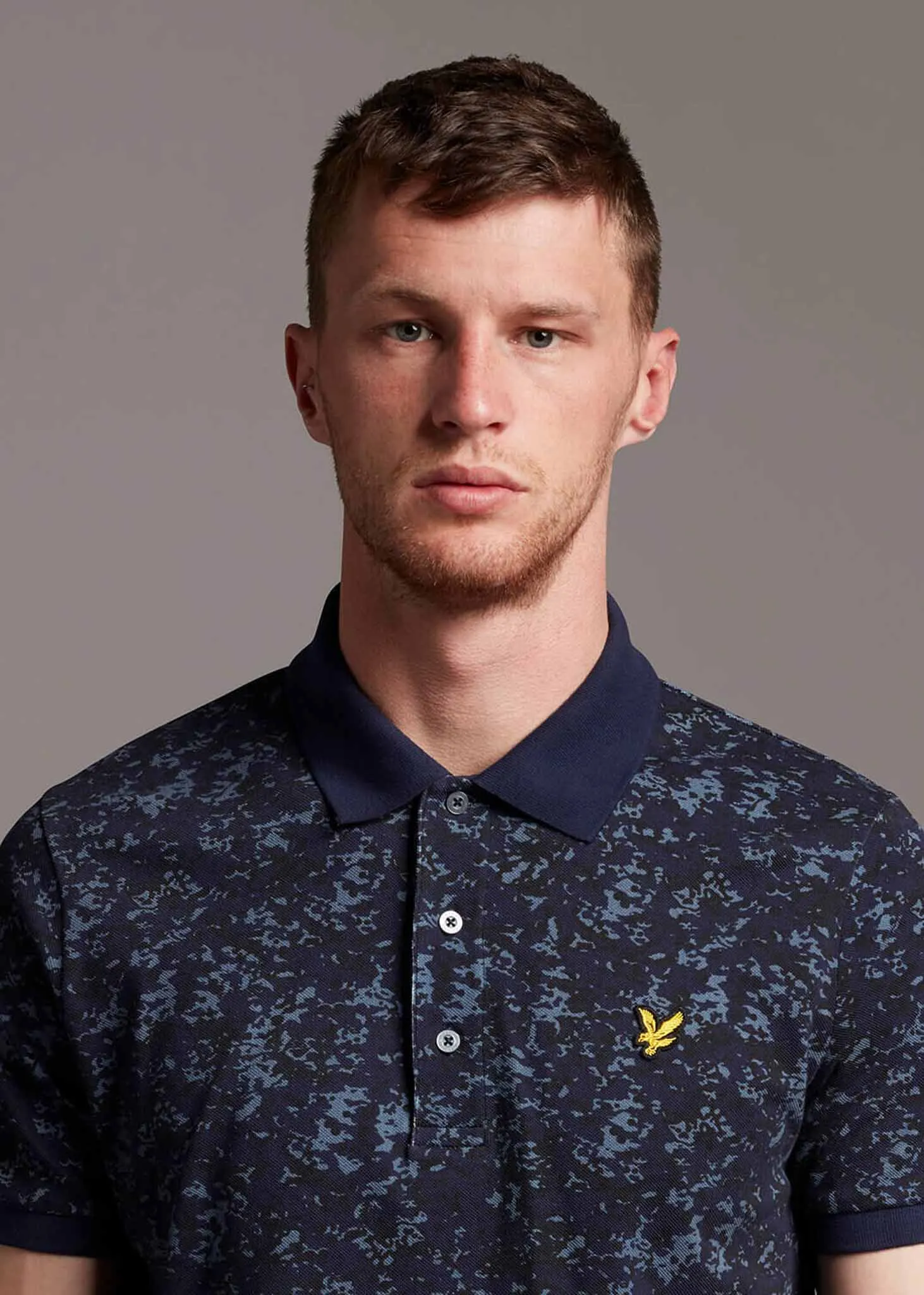 Earth camo polo shirt - dark navy