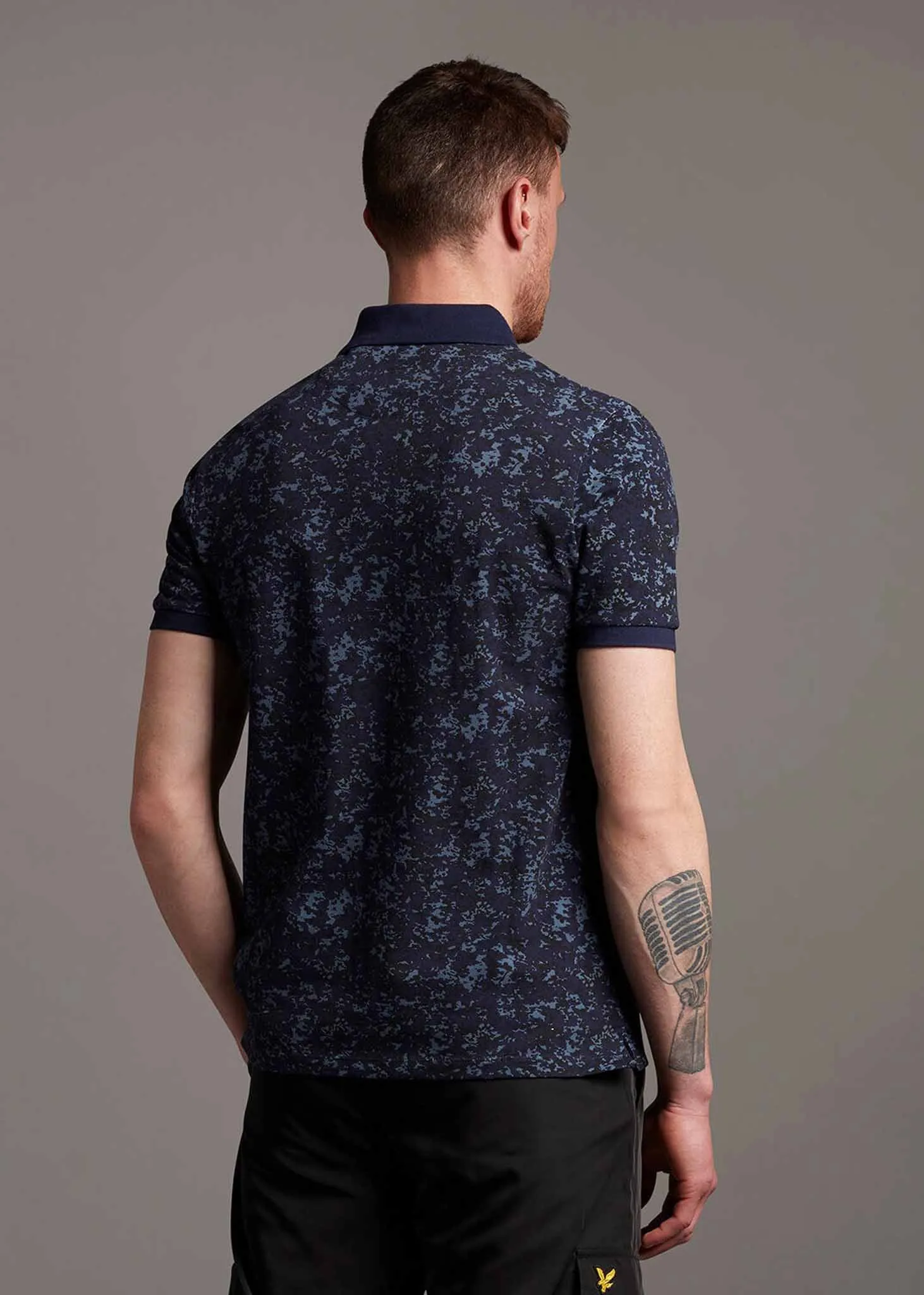 Earth camo polo shirt - dark navy