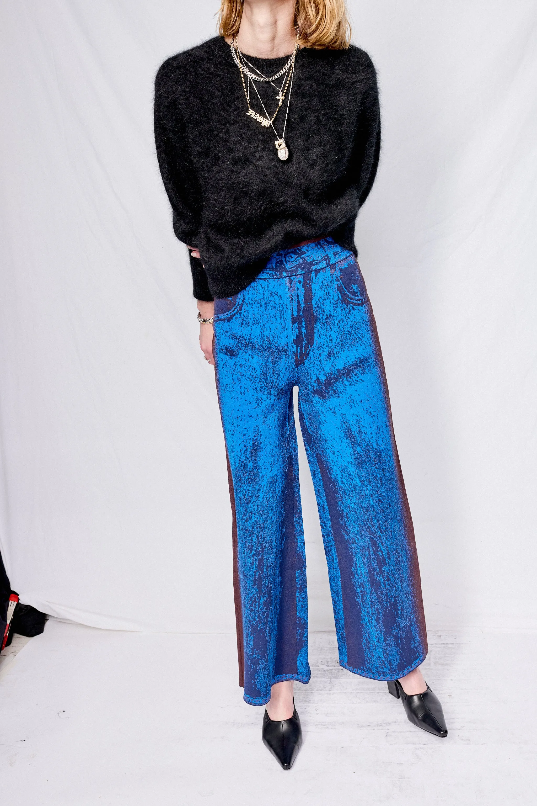 Electric Blue Zahra Wide Leg Pants