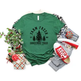 Farm Fresh Christmas Trees Stars | Short Sleeve Crew Neck