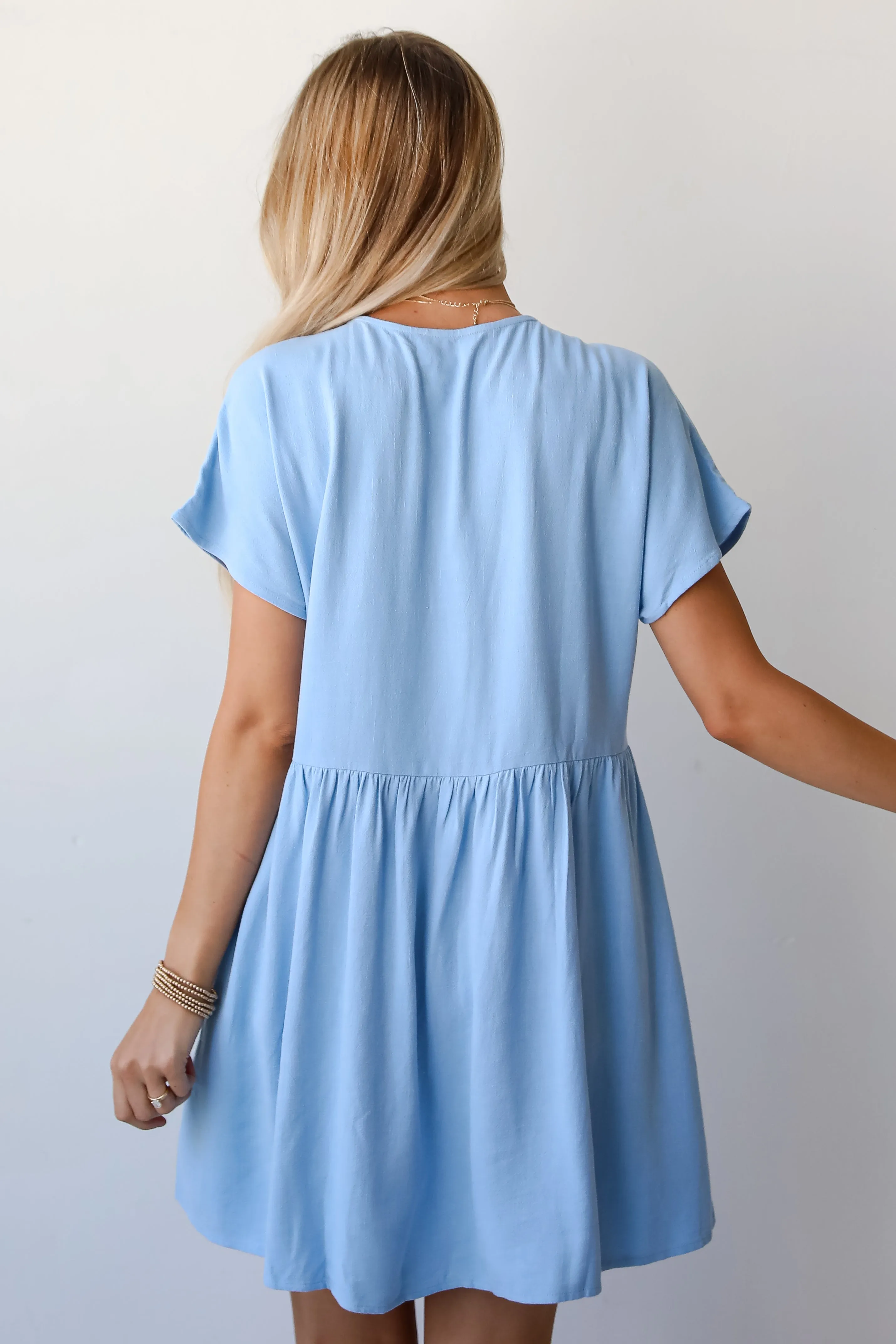 FINAL SALE - Easy Sweetness Light Blue Babydoll Mini Dress