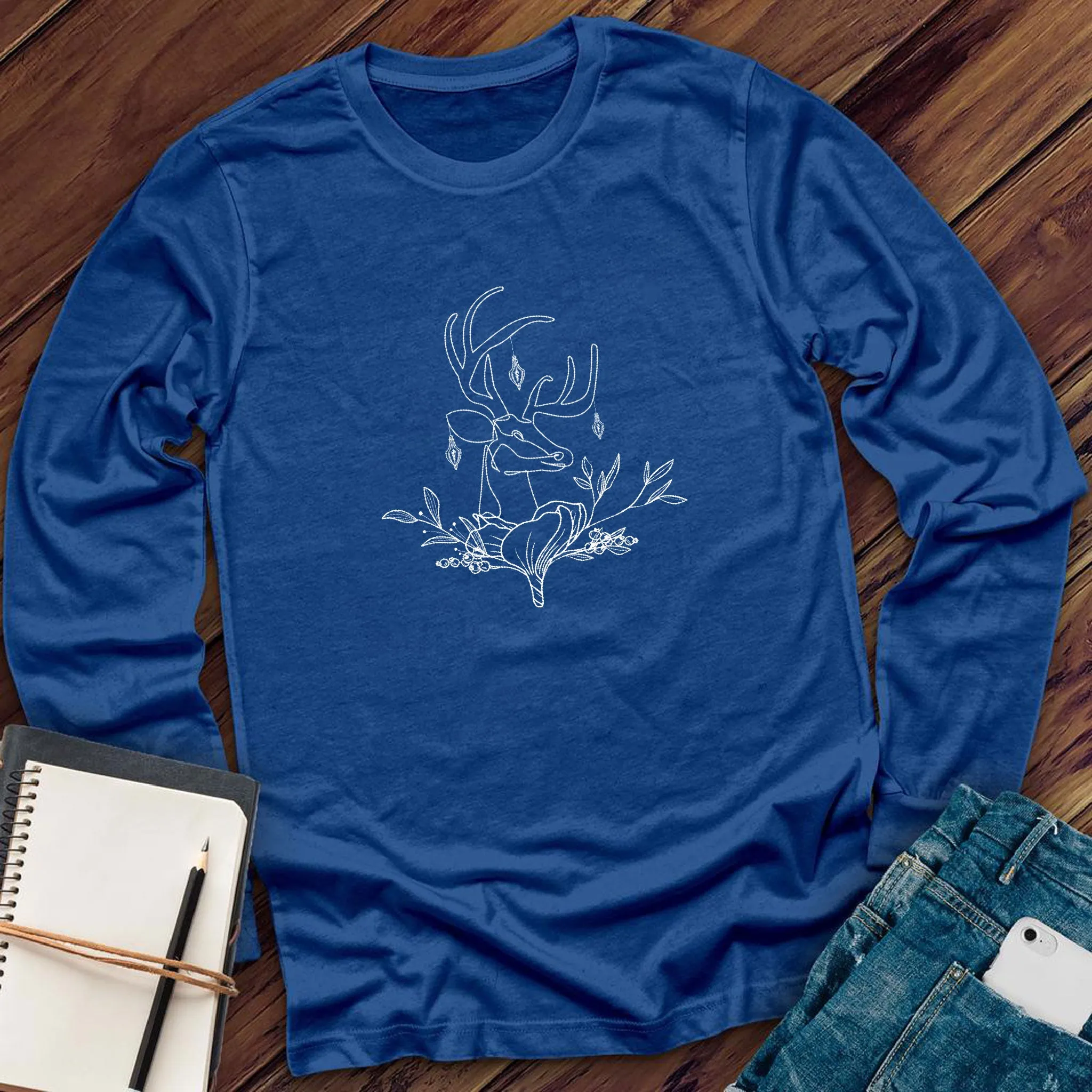 Floral Reindeer Long Sleeve