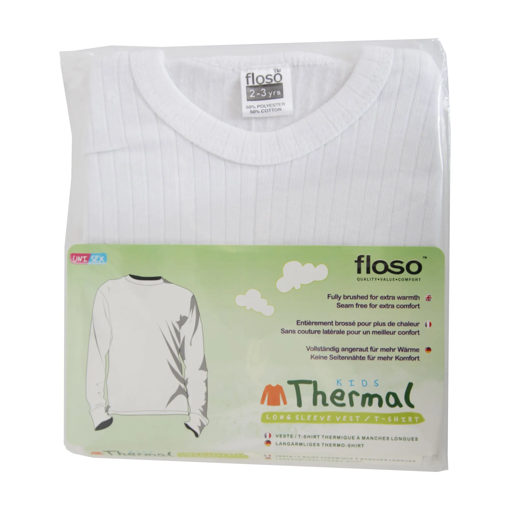 FLOSO Unisex Childrens/Kids Thermal Underwear Long Sleeve T-Shirt/Top