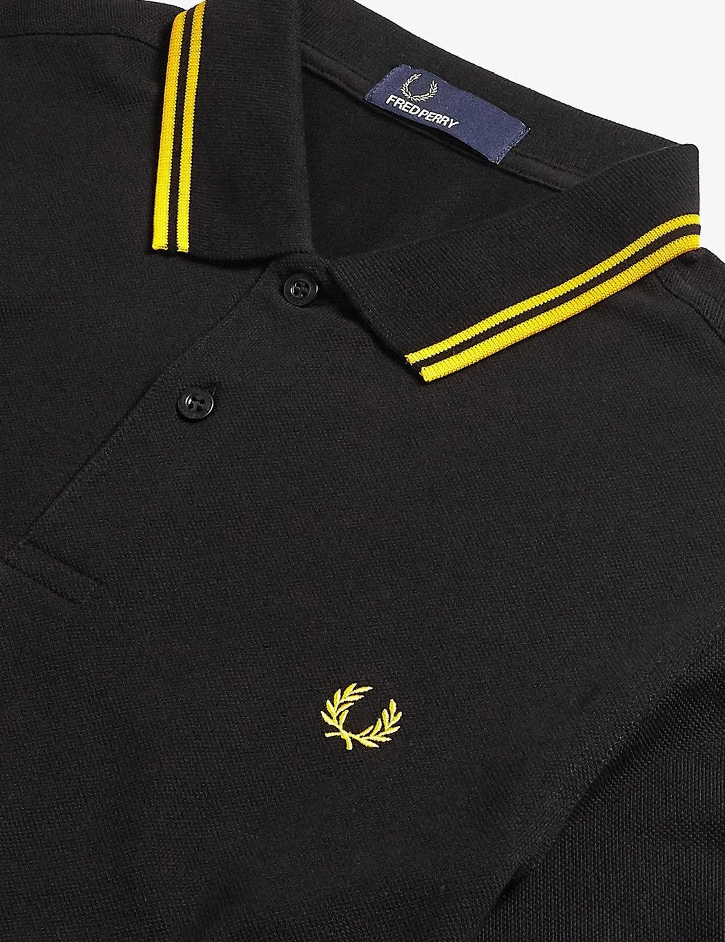 Fred Perry Twin Tipped Polo Shirt - Black/New Yellow