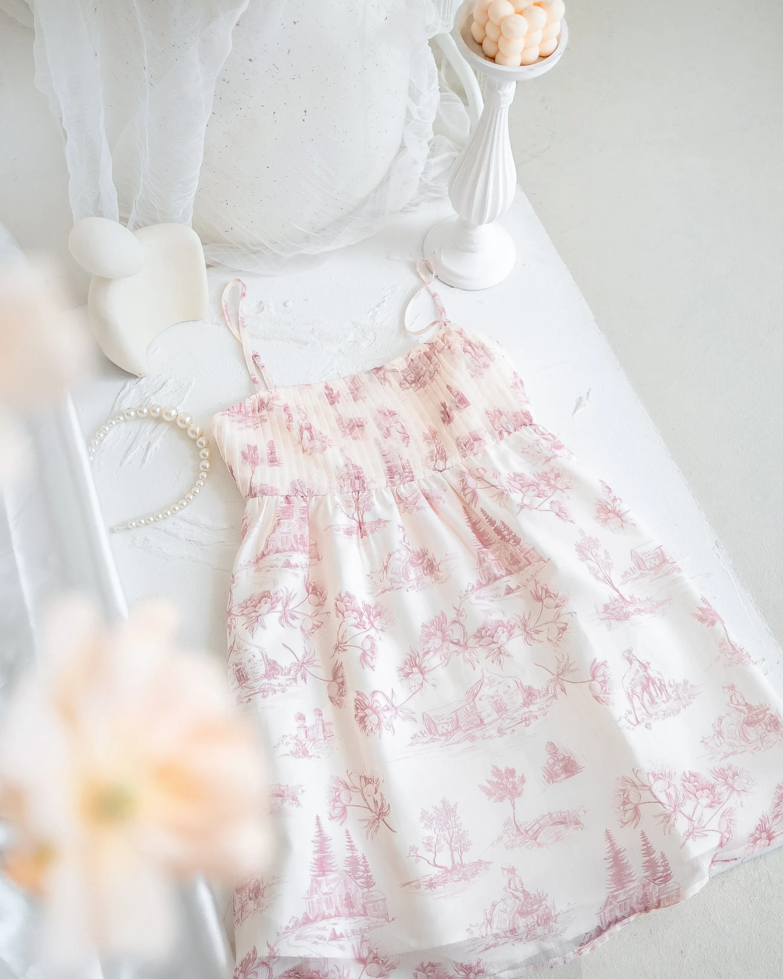 FRENCH TOILE BABYDOLL DRESS IN BLUSH