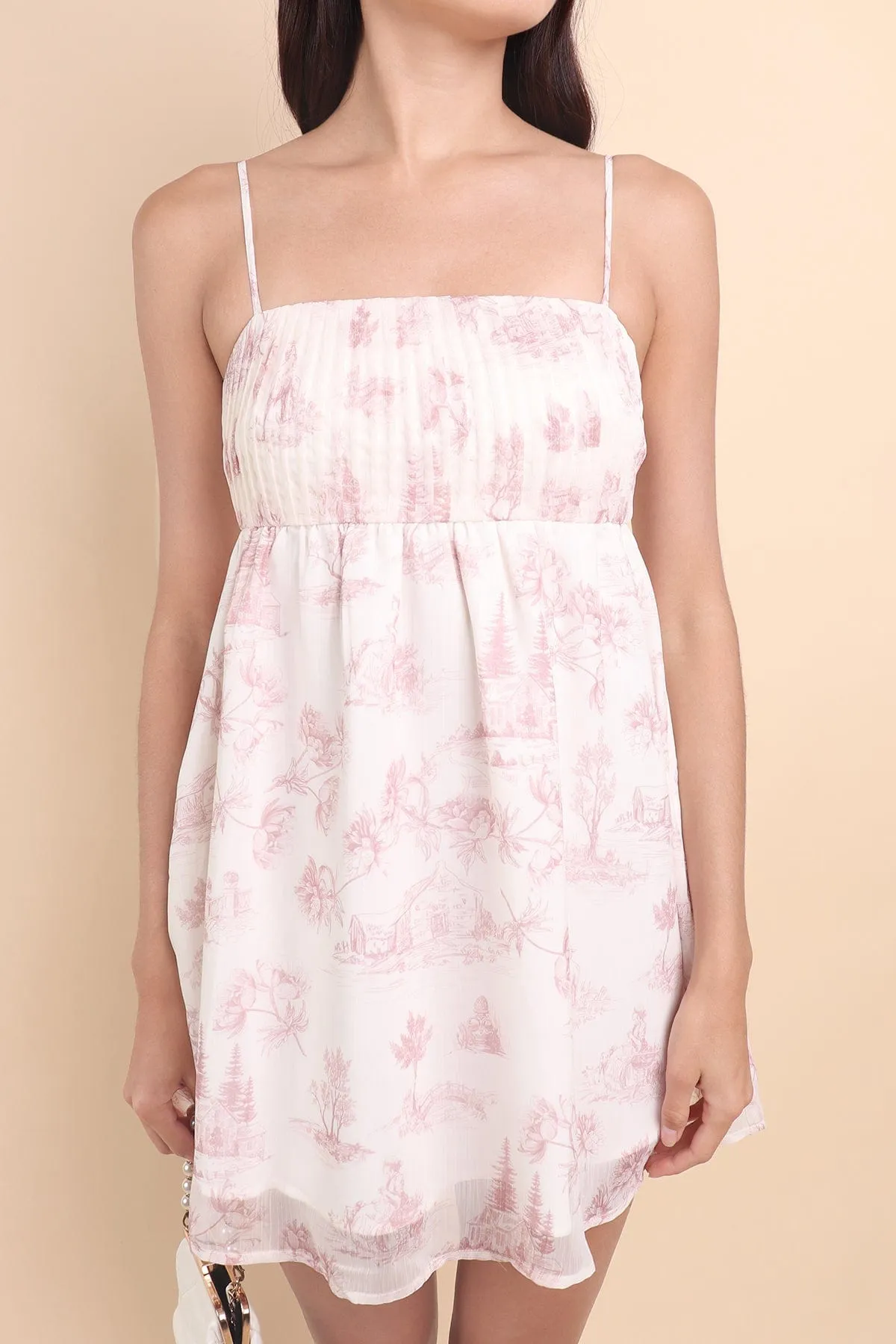 FRENCH TOILE BABYDOLL DRESS IN BLUSH