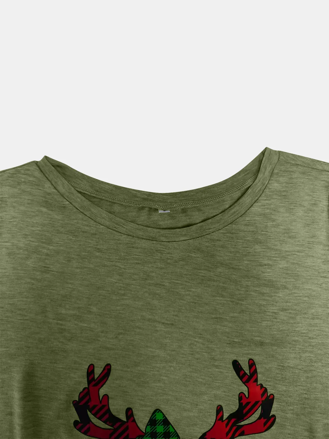 Full Size Reindeer Round Neck Long Sleeve T-Shirt