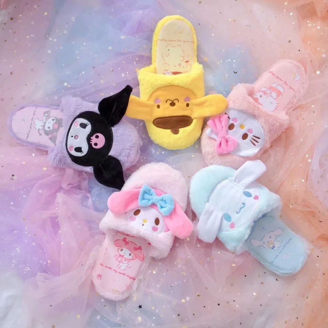 Fuzzy Bunny Pastel Goth Slippers