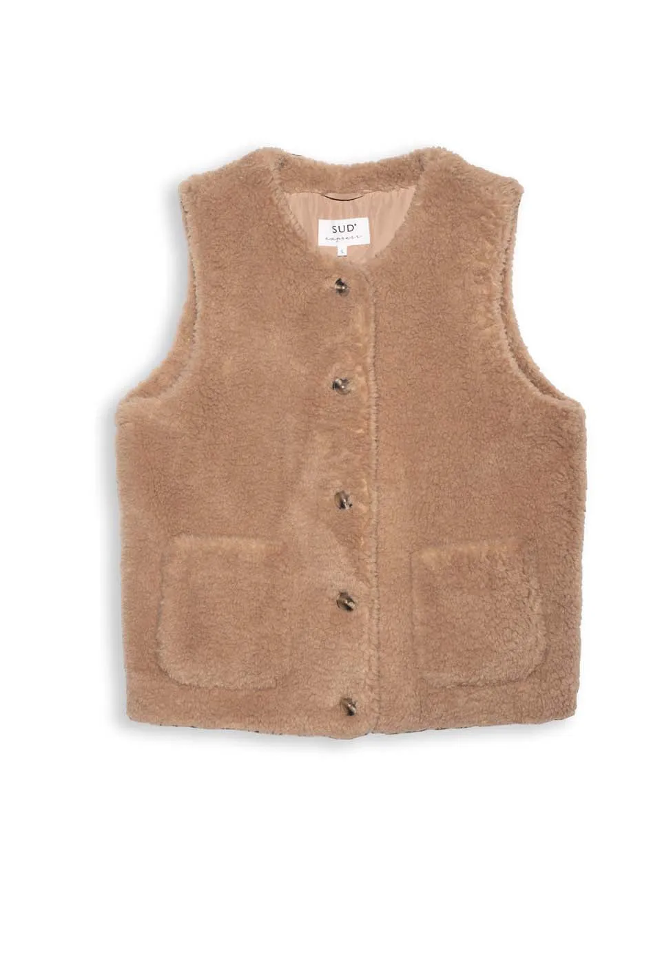 Gilet sans manches en fausse fourrure