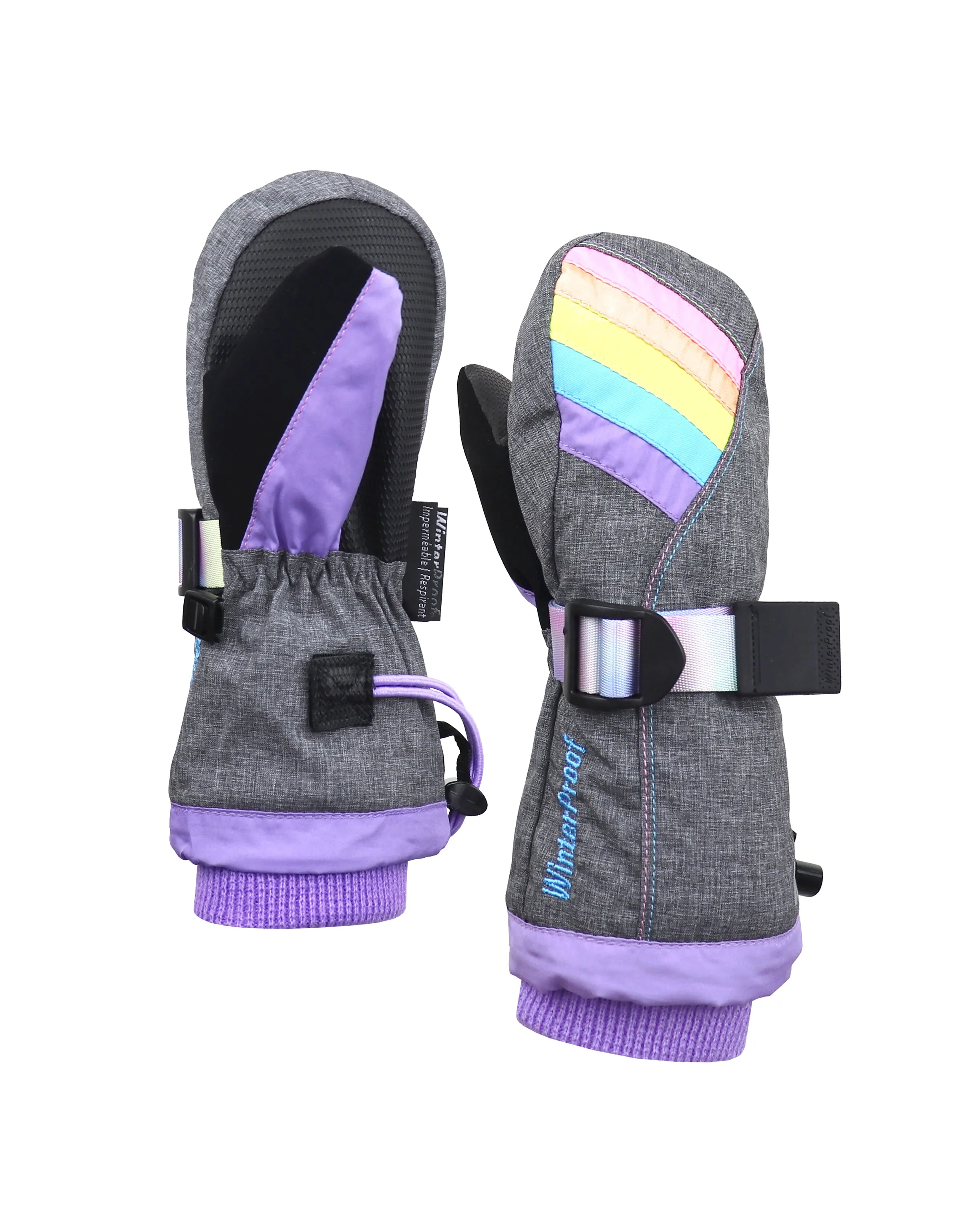 GIRLS 2-6X PASTEL RAINBOW MITTEN