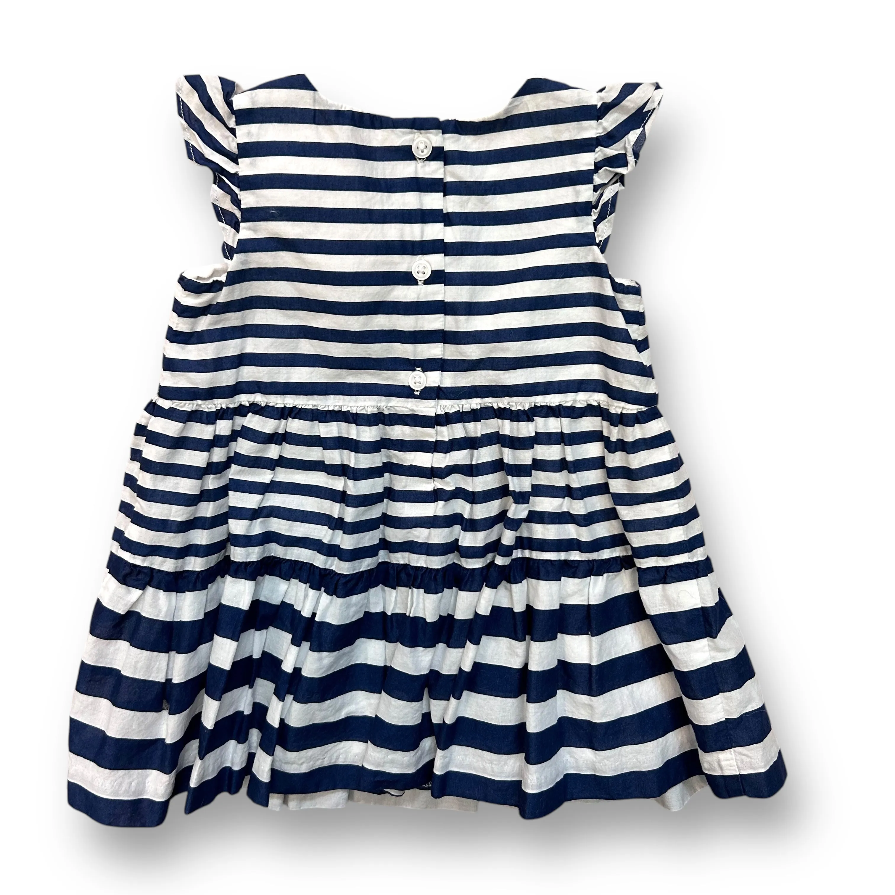 Girls Janie and Jack Size 6-12 Months Red White Blue Striped Babydoll Dress