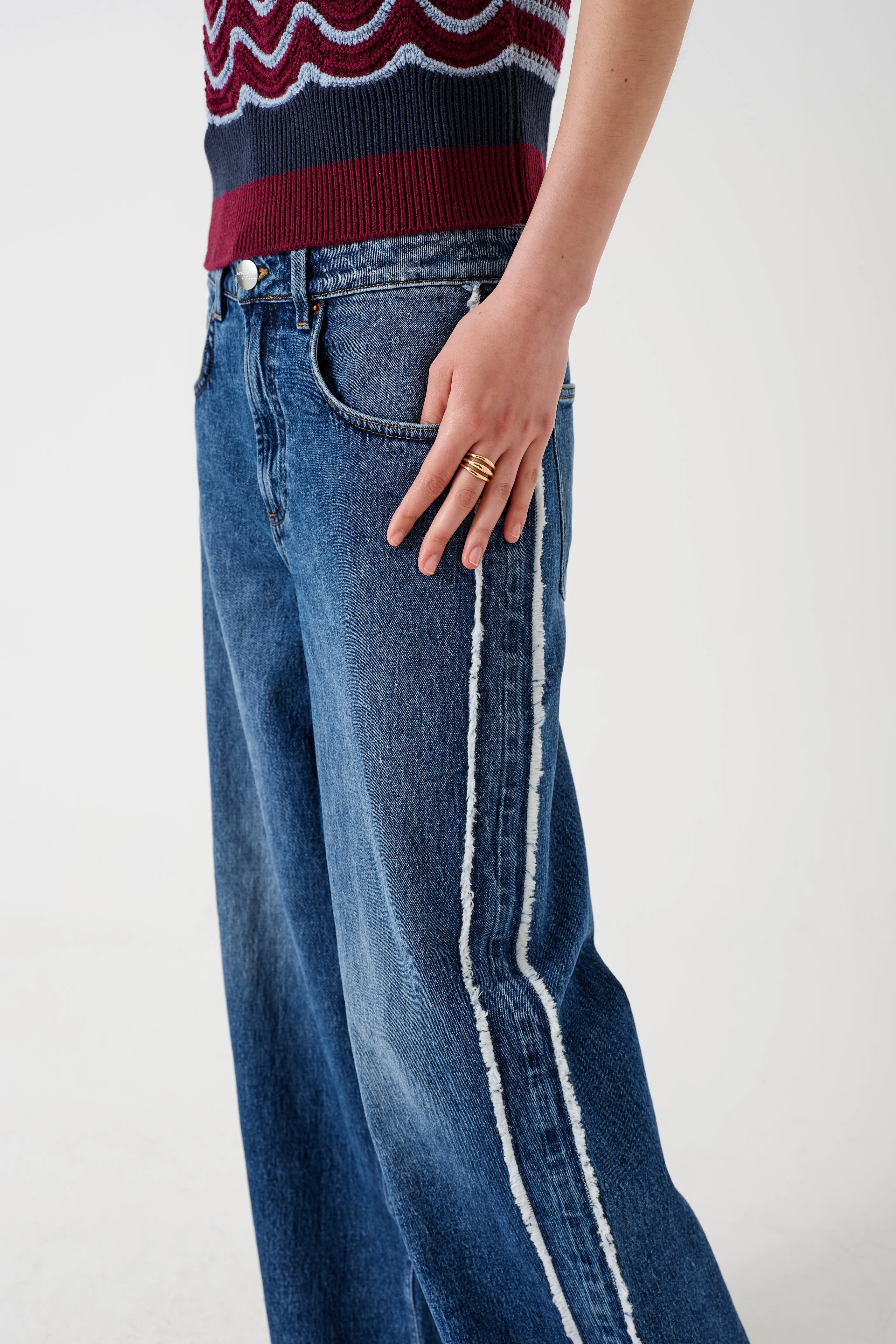 Gracie Side Stripe Jean in Pasadena Vintage