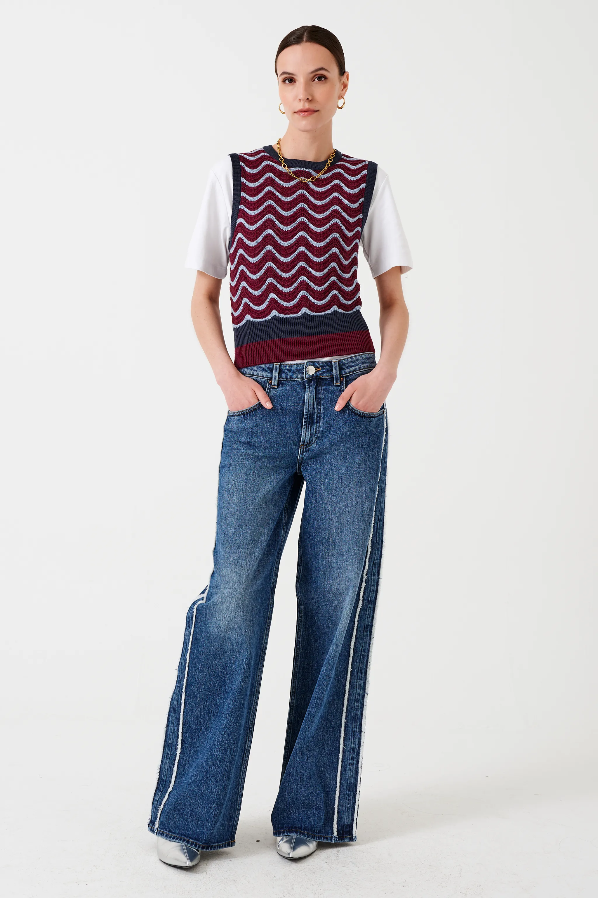 Gracie Side Stripe Jean in Pasadena Vintage