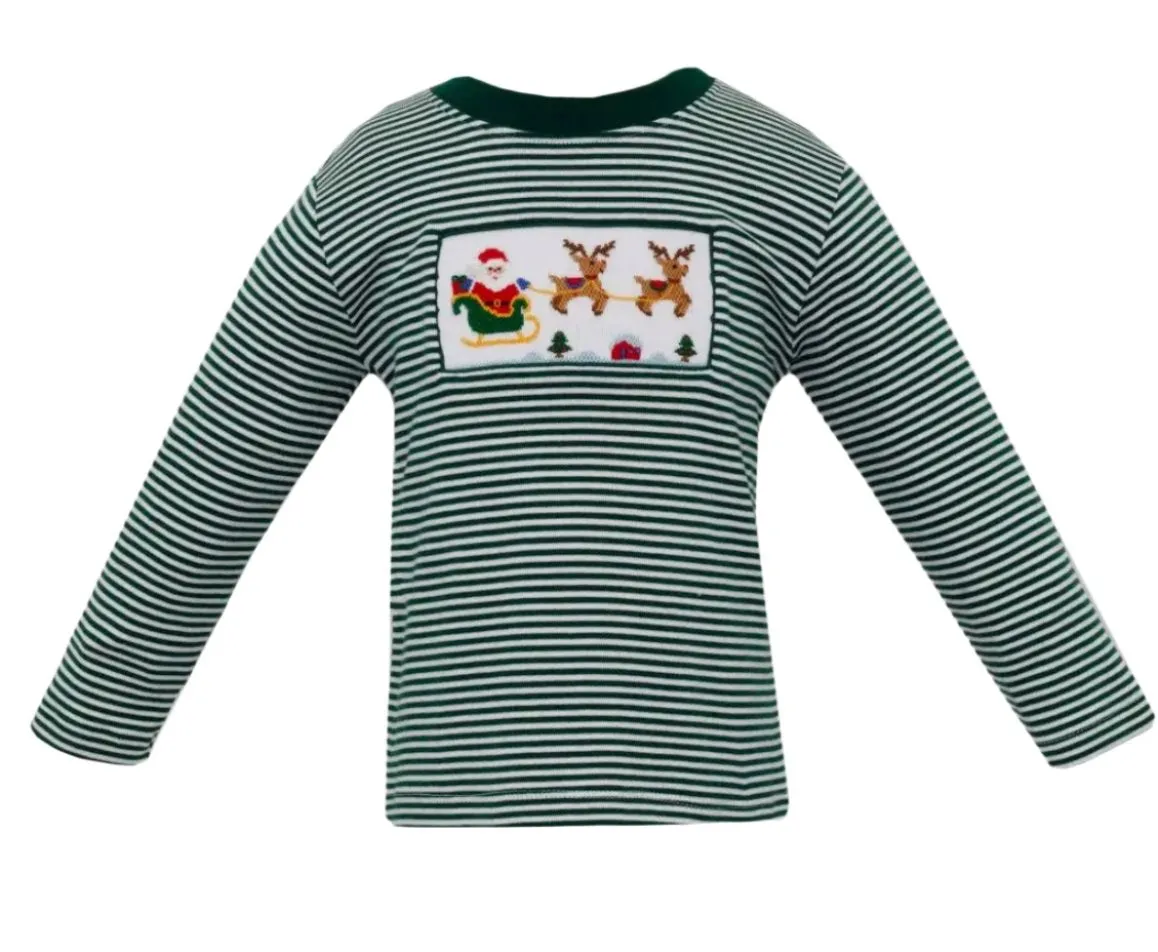 Green Knit L/S Shirt - Santa's Sleigh