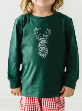 Green Reindeer Long Sleeve Shirt