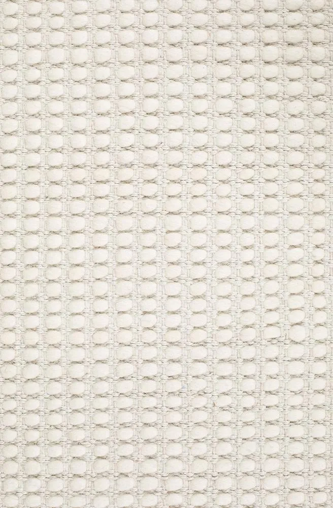 Hand Made  Felted Wool Rug White Natural