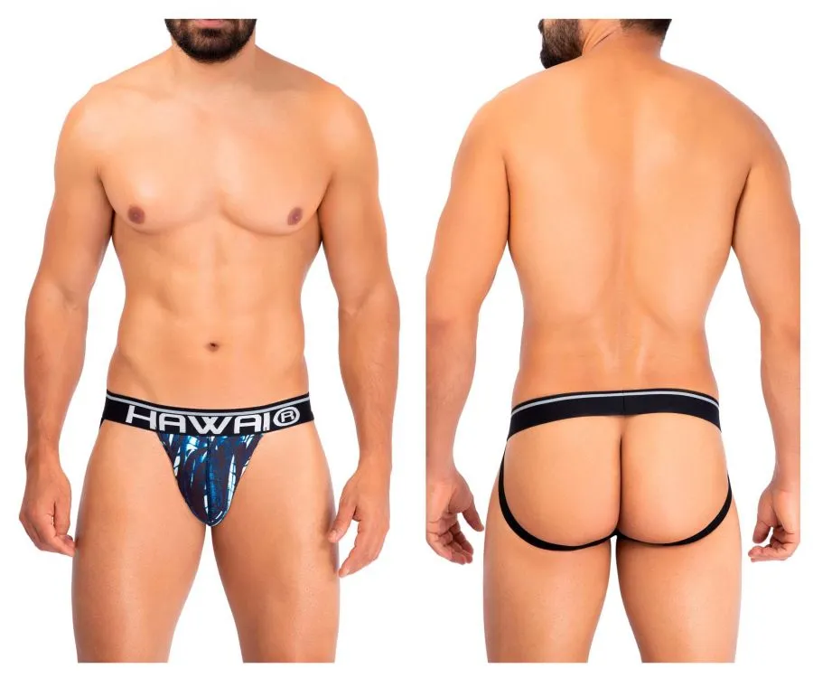 HAWAI 42167 Printed Microfiber Jockstrap Color Dark Blue