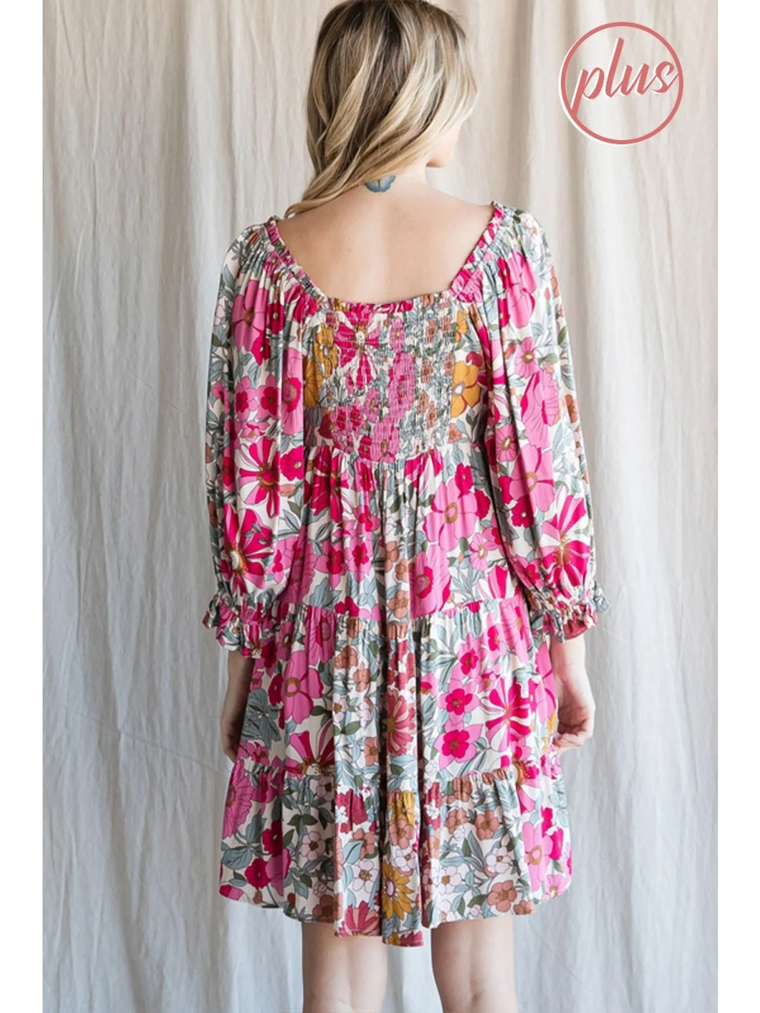 Hello Spring Floral Print Babydoll Dress