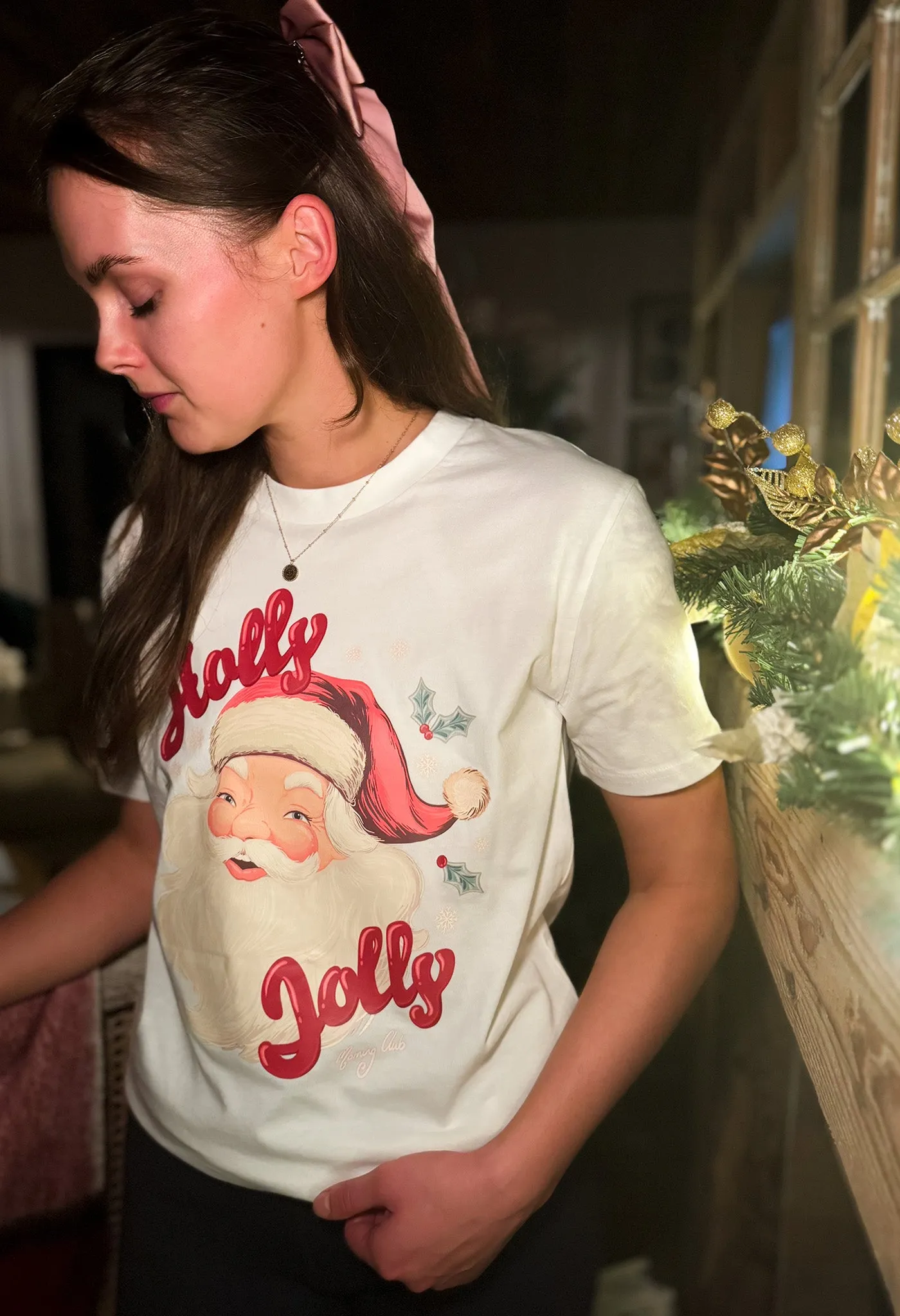 Holly Jolly Santa Organic Cotton T-Shirt