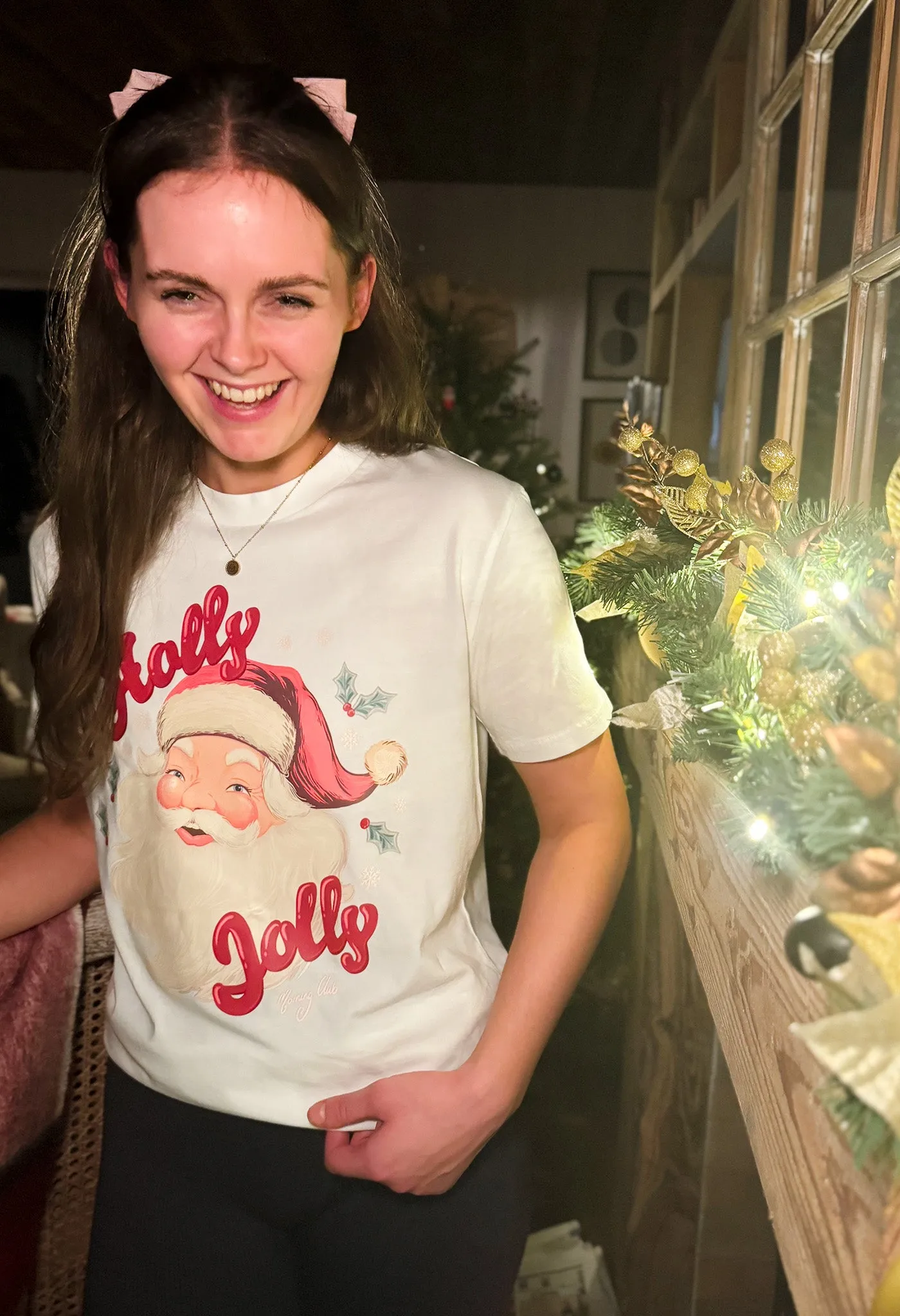 Holly Jolly Santa Organic Cotton T-Shirt