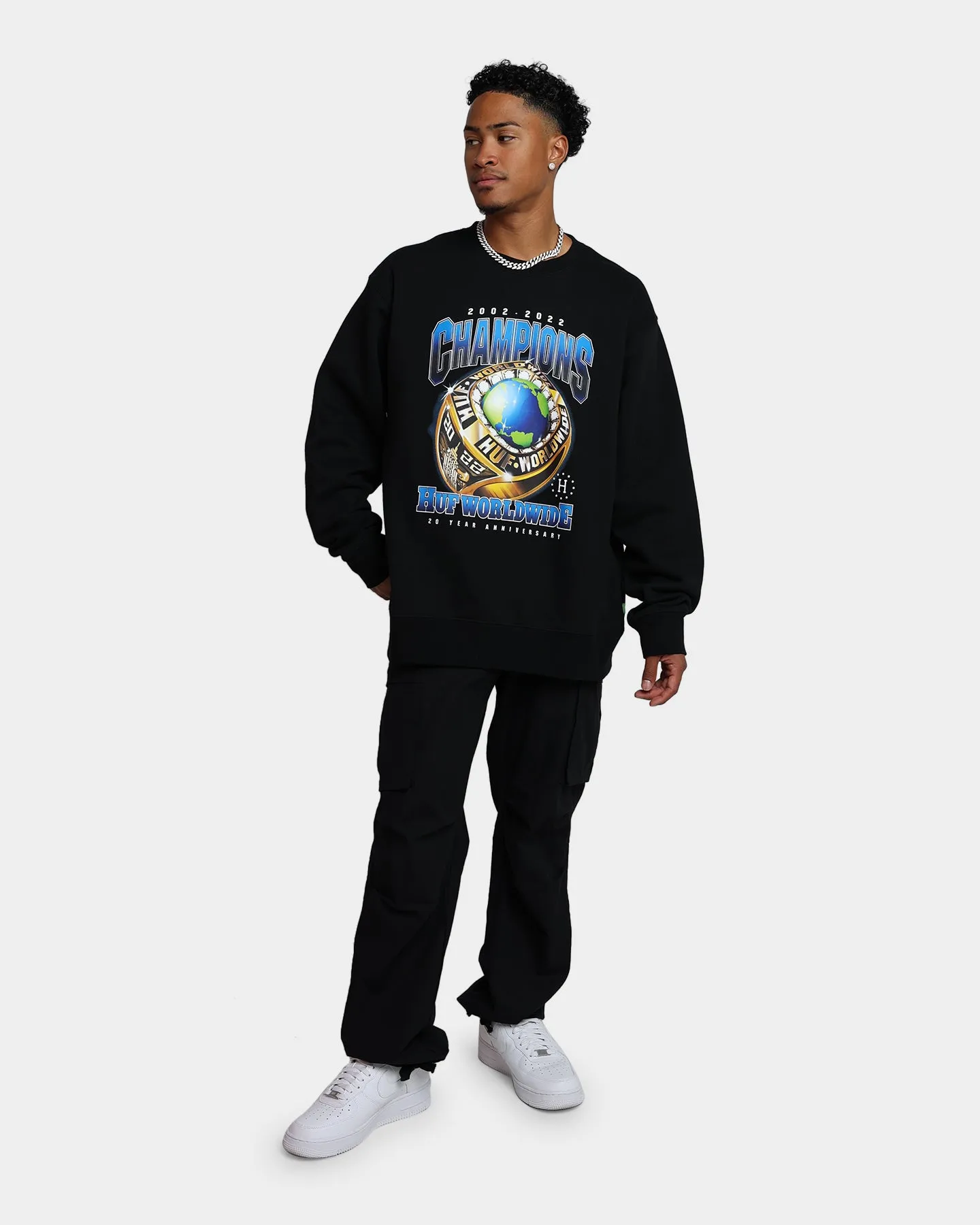 HUF Champions Crewneck Black