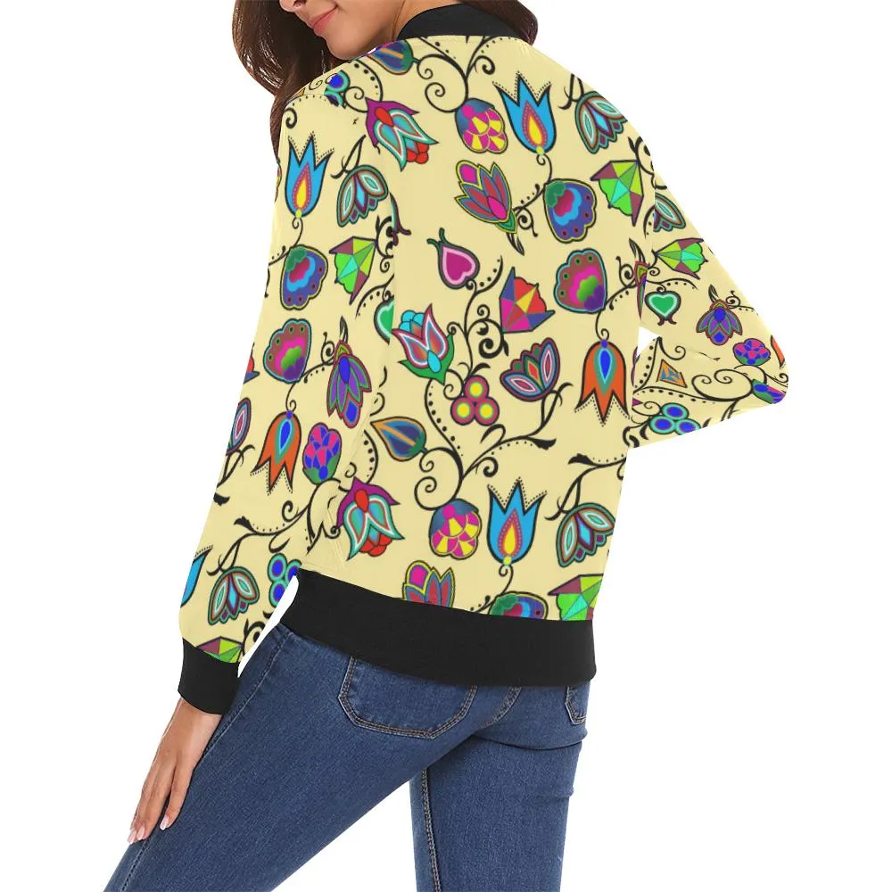 Indigenous Paisley - Vanilla Bomber Jacket for Women