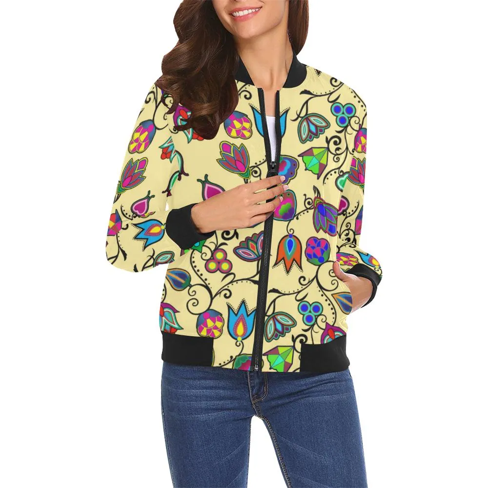 Indigenous Paisley - Vanilla Bomber Jacket for Women