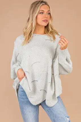 It All Works Out Iceberg Gray Loose Knit Sweater