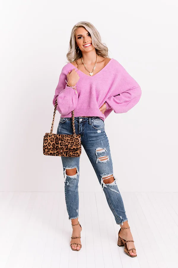 It Girl Status Sweater In Violet