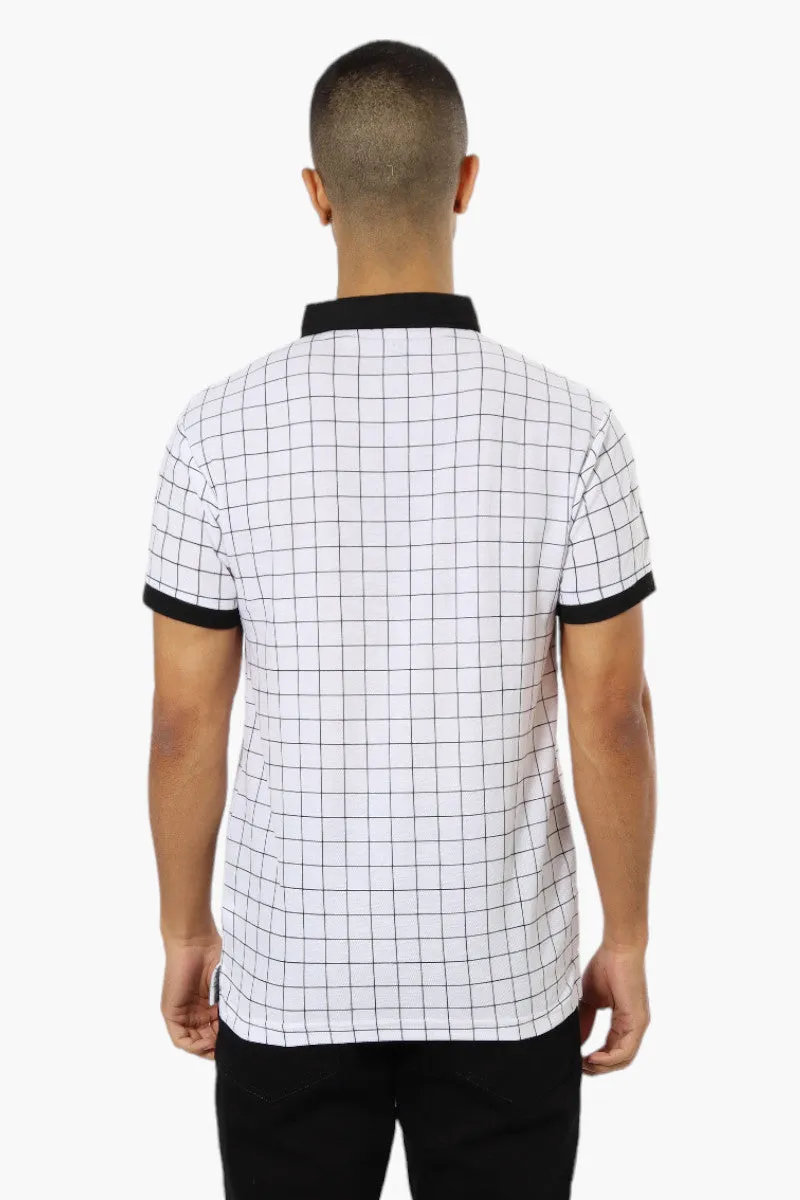 Jay Y. Ko Grid Pattern Polo Shirt - White