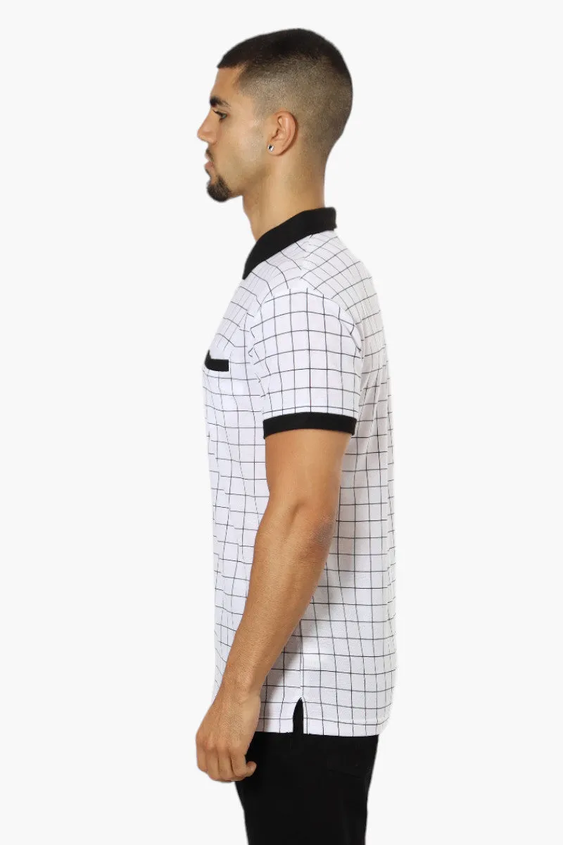 Jay Y. Ko Grid Pattern Polo Shirt - White