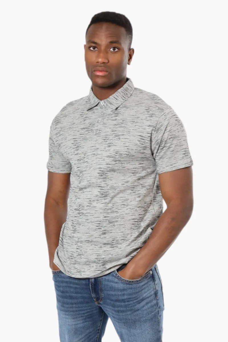 Jay Y. Ko Patterned Button Up Polo Shirt - Grey