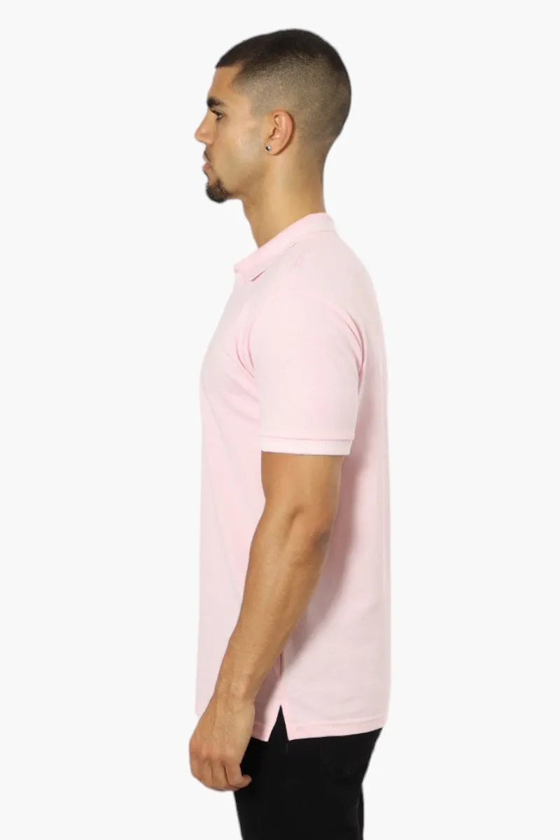 Jay Y. Ko Striped Detail V-Neck Polo Shirt - Pink