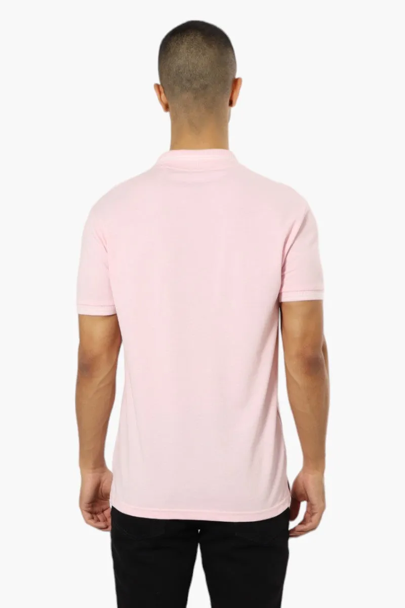 Jay Y. Ko Striped Detail V-Neck Polo Shirt - Pink