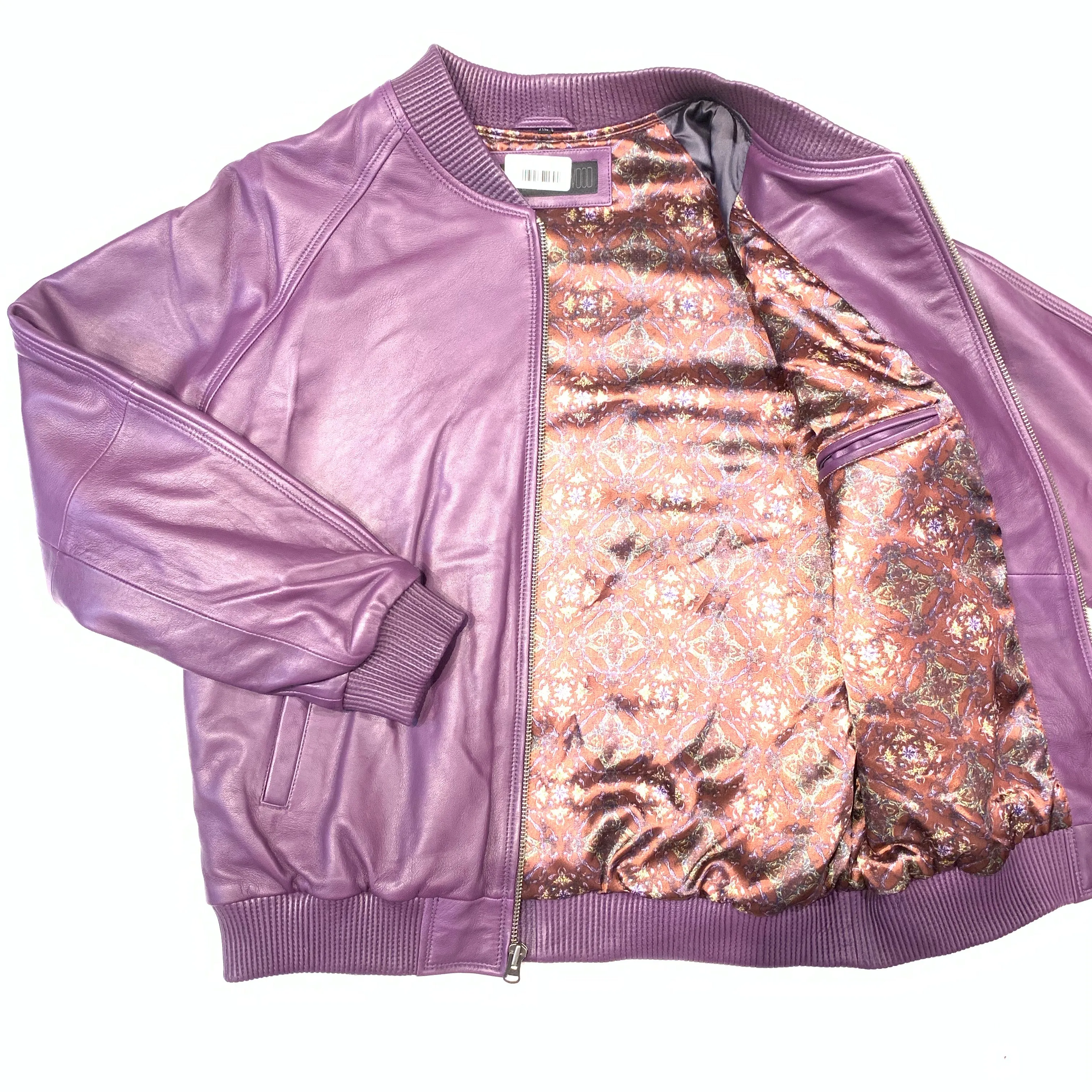 Kashani Purple Lambskin MA-1 Bomber Jacket