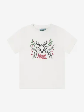 KENZO Boys Reindeer T-Shirt in Ivory