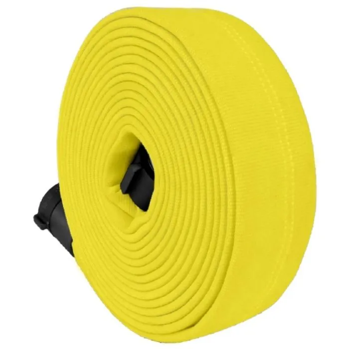 Key Fire Hose DP15 ECO-10 Lightweight Rubber Attack Hose, Double Jacket, 1.5" Size, 50' Section, Yellow, 1 Each