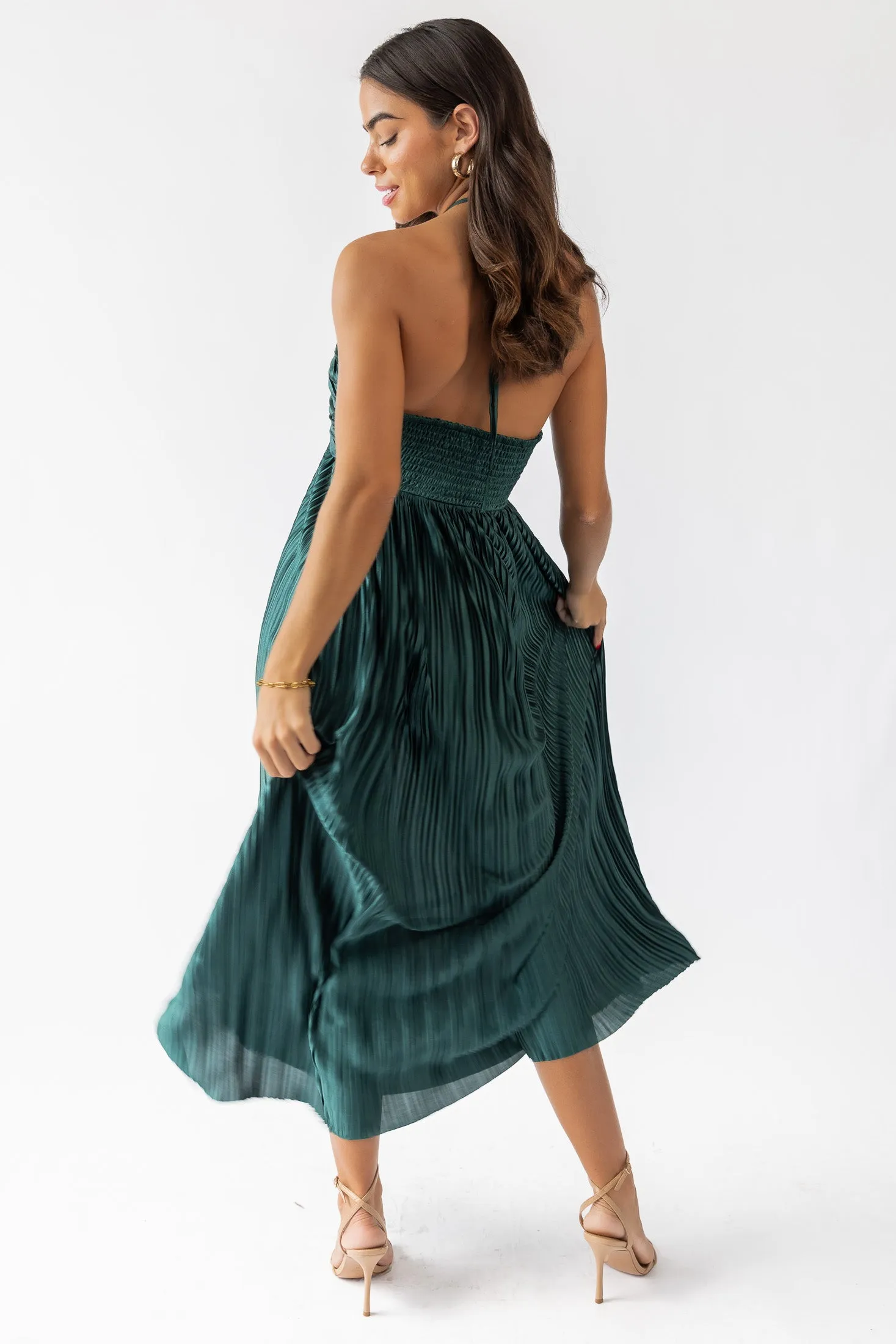 Kleo Emerald Halter Maxi Dress - Final Sale