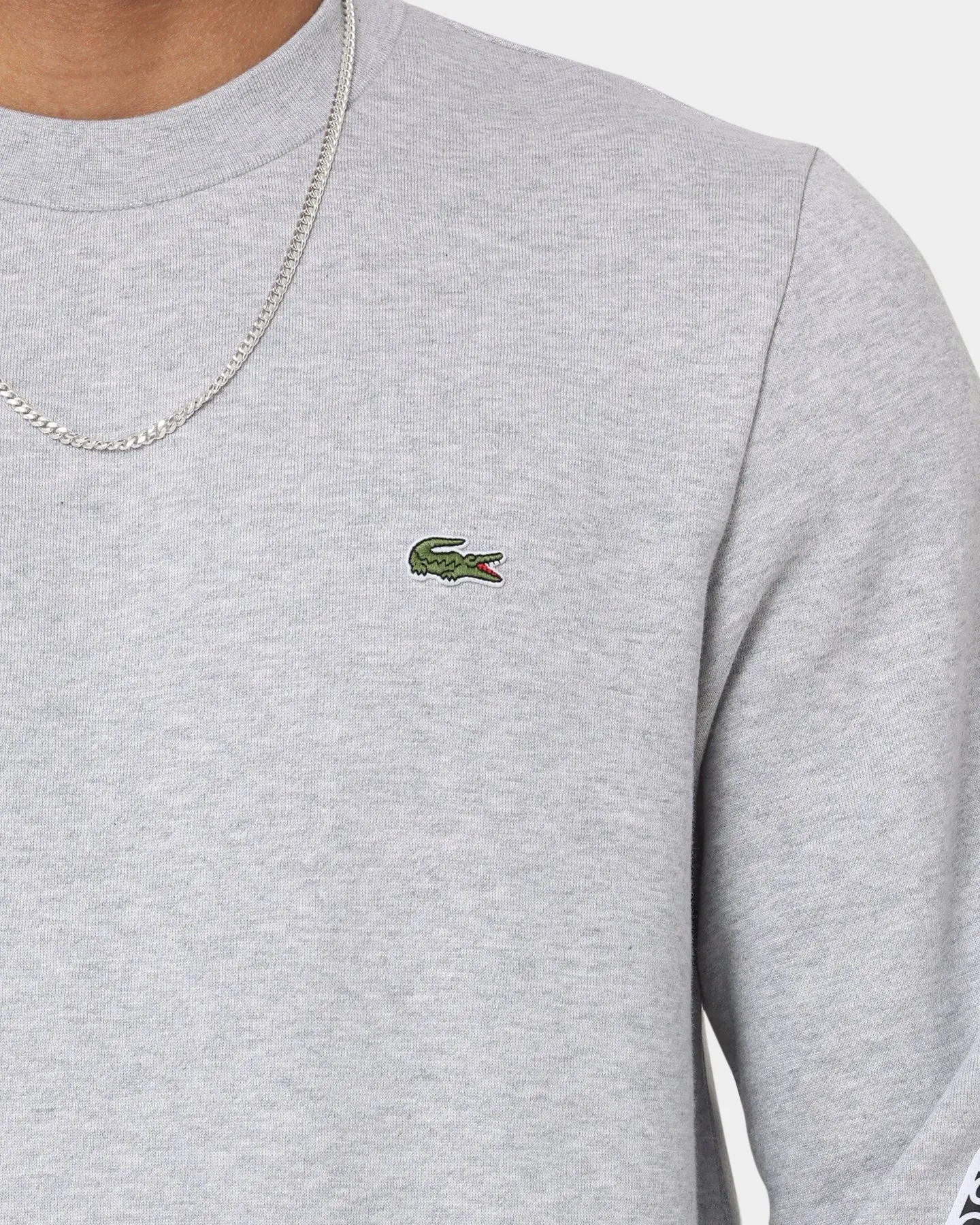 Lacoste Active Tape Crewneck Sweater Silver Chine