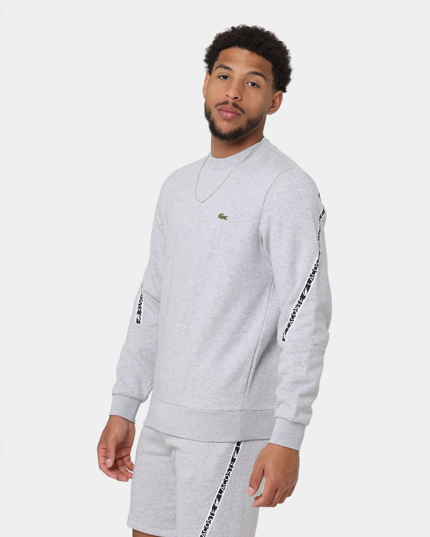 Lacoste Active Tape Crewneck Sweater Silver Chine