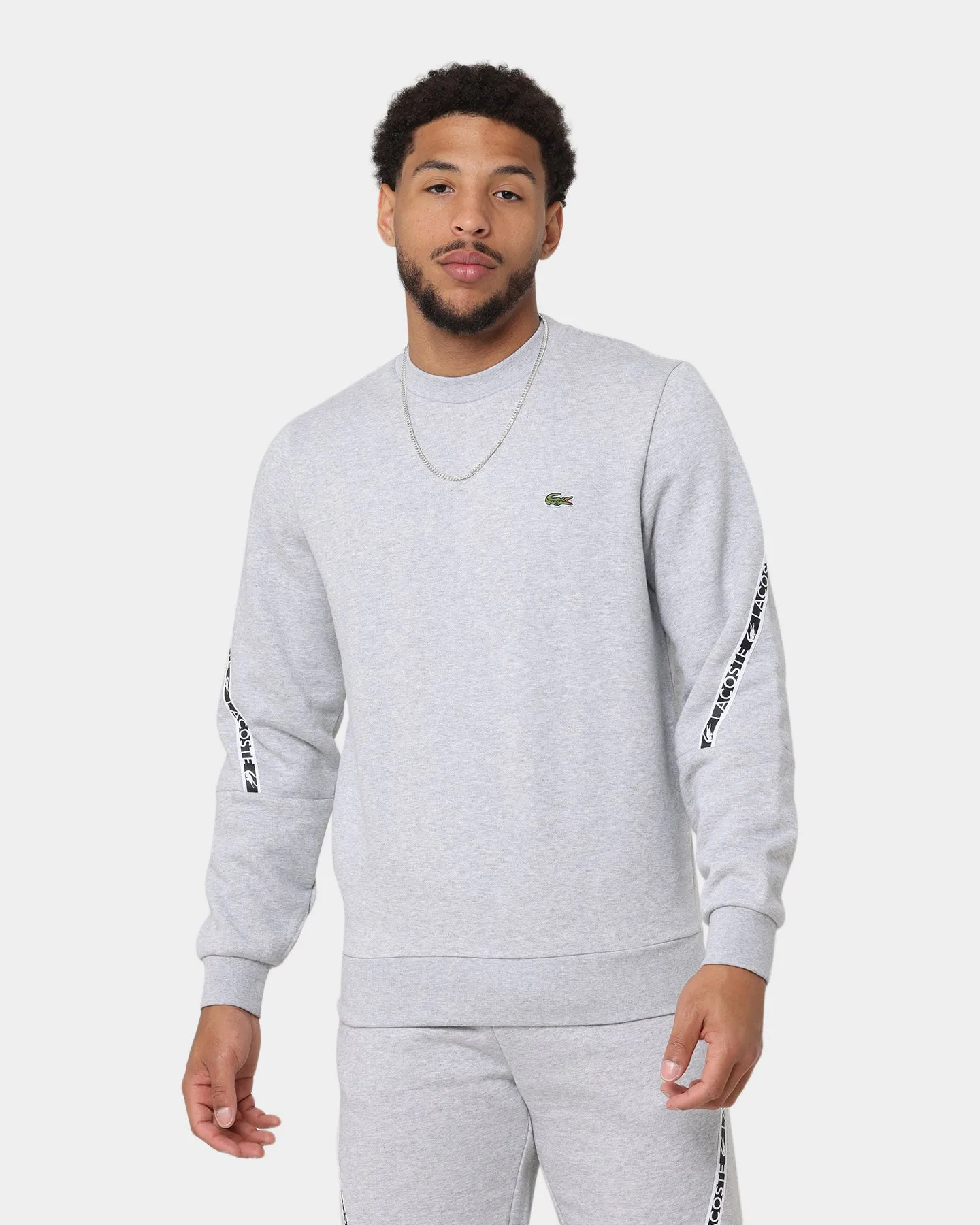 Lacoste Active Tape Crewneck Sweater Silver Chine