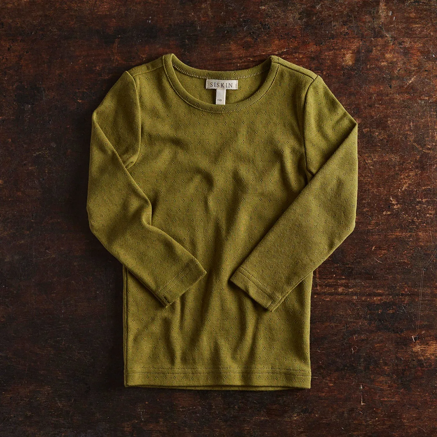 Lark Top - Cotton Pointelle - Olive