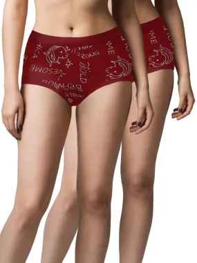 Leakproof & Reusable Metallic Maroon Period Underwear For Teenager Girls & Womens With Antimicrobial Lining | No Pad Needed