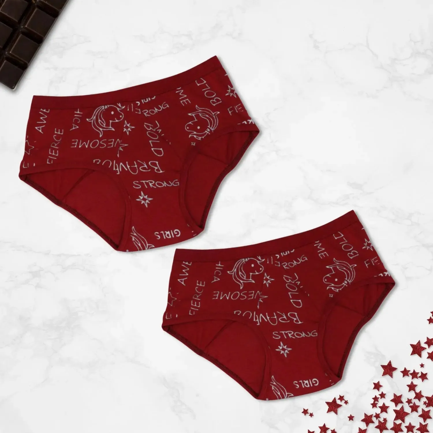 Leakproof & Reusable Metallic Maroon Period Underwear For Teenager Girls & Womens With Antimicrobial Lining | No Pad Needed