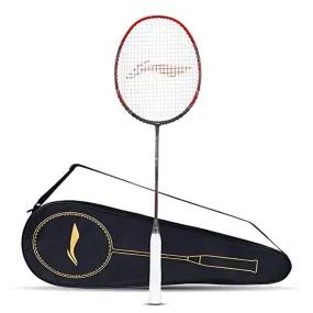 Li-Ning 3D Calibar X Boost Carbon Graphite Strung Racquet, 83 Grams, 30 Lbs String Tension and Free Full Cover | KIBI Sports